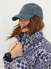 Blue Embroidered Sun Cap