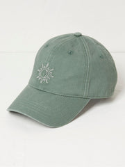 Green Embroidered Sun Cap