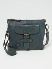 Libby Teal Blue Buckle Crossbody Bag