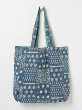 Navy Blue 100% Cotton Reversible Tote Bag