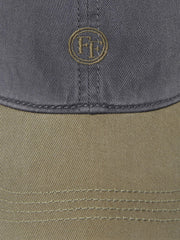 Grey 100% Cotton Colourblock Cap