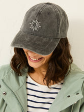 Grey Embroidered Sun 100% Cotton Cap