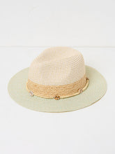 Green Haze Colour Block Straw Fedora Hat