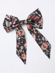 Black Printed Hair Bow