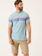 Light Blue Jacquard Chest Stripe T Shirt