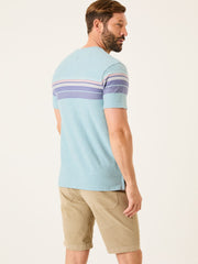 Light Blue Jacquard Chest Stripe T Shirt