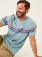 Light Blue Jacquard Chest Stripe T Shirt