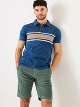 Indigo Blue Short Sleeve Chest Stripe Polo