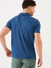 Indigo Blue Short Sleeve Chest Stripe Polo