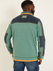 Light Teal 100% Cotton Airlie Panel Quarter Zip Sweat Top