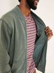 Light Teal Sweat Bomber Jacket