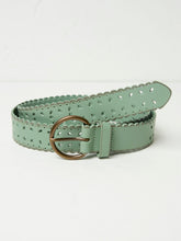 Green Haze Scalloped Jean Leather Belt