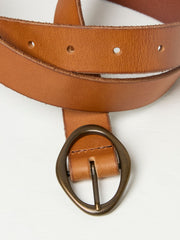 Tan Brown Buckle Interest Leather Belt