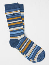 Blue & Yellow Men's Striped Socks