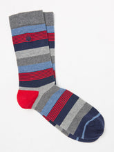 Grey & Blue Stripe Men's Striped Socks
