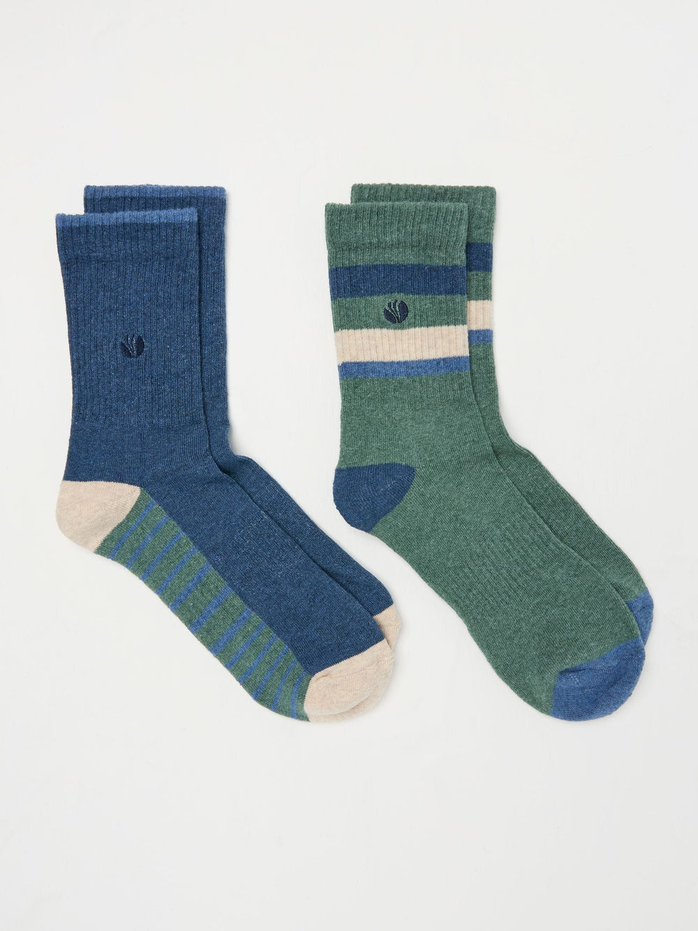 Green 2 Pairs of Sport Socks