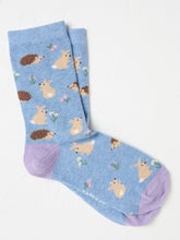 Blue Bunny & Hedgehog Women's Socks