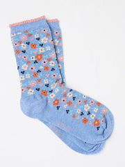 Blue Floral Women's Socks
