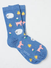 Blue Farm Animals Women's Socks