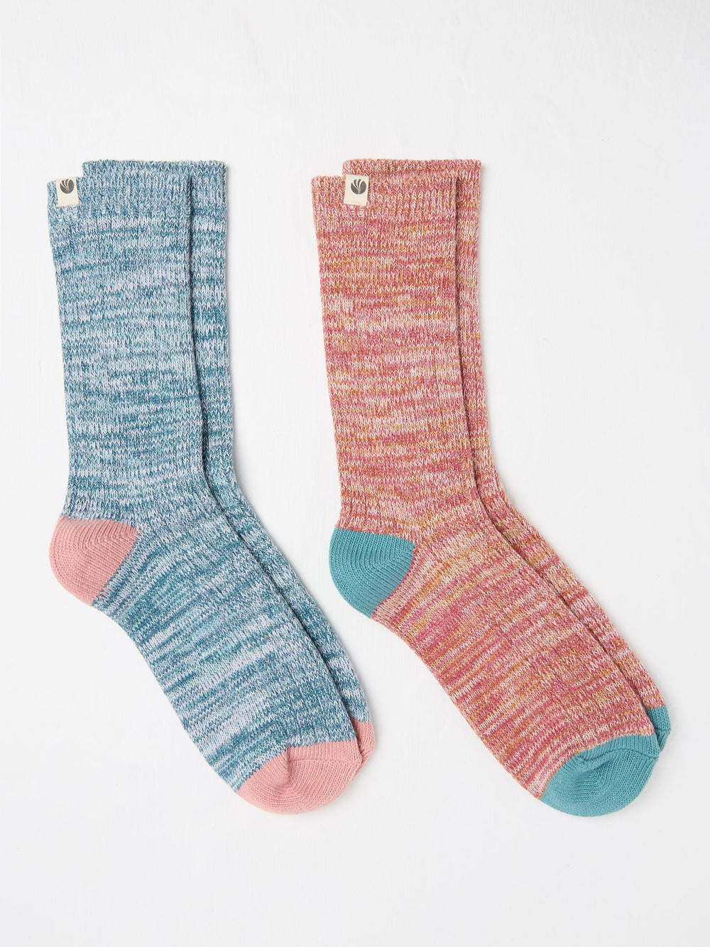 Blue & Pink 2 Pack Women's Boot Socks