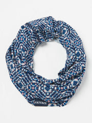 Navy Geometric Print Multi Use Snood