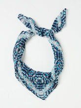 Navy Geometric Print Hair Scarf