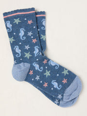Blue Seahorse Socks