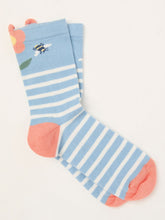 Blue Floral Bee Socks