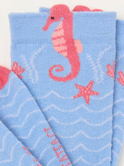 Blue Seahorse Socks
