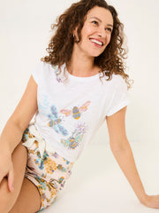 Ivory Betty Bee 100% Cotton Pyjama Top