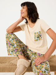 Natural Peacock Linen Blend T-Shirt
