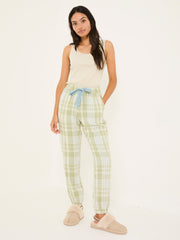 Cora Green 100% Cotton Check Pyjama Bottoms