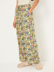 Lola Multi Peacock Linen Blend Pyjama Bottoms