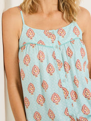Blue Printed Pyjama Shorts Set