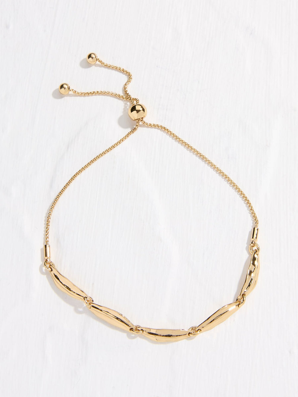 Gold Tone Hammered Oval Bracelet