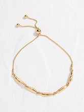 Gold Tone Hammered Oval Bracelet