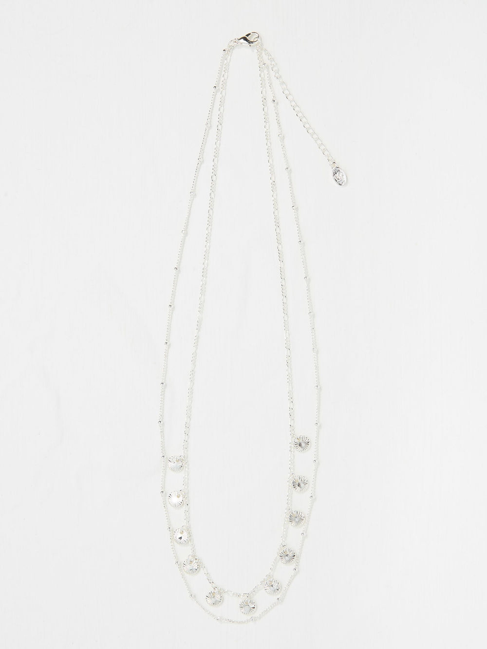 Silver Tone Double Layered Necklace