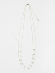 Silver Tone Double Layered Necklace