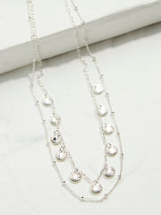 Silver Tone Double Layered Necklace