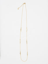 Gold Tone Hammered Oval Long Necklace
