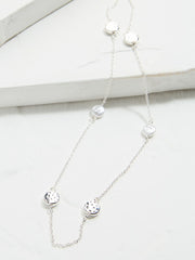 Silver Tone Hammered Disc Necklace