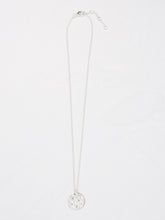 Silver Tone Flower Embossed Pendant Necklace