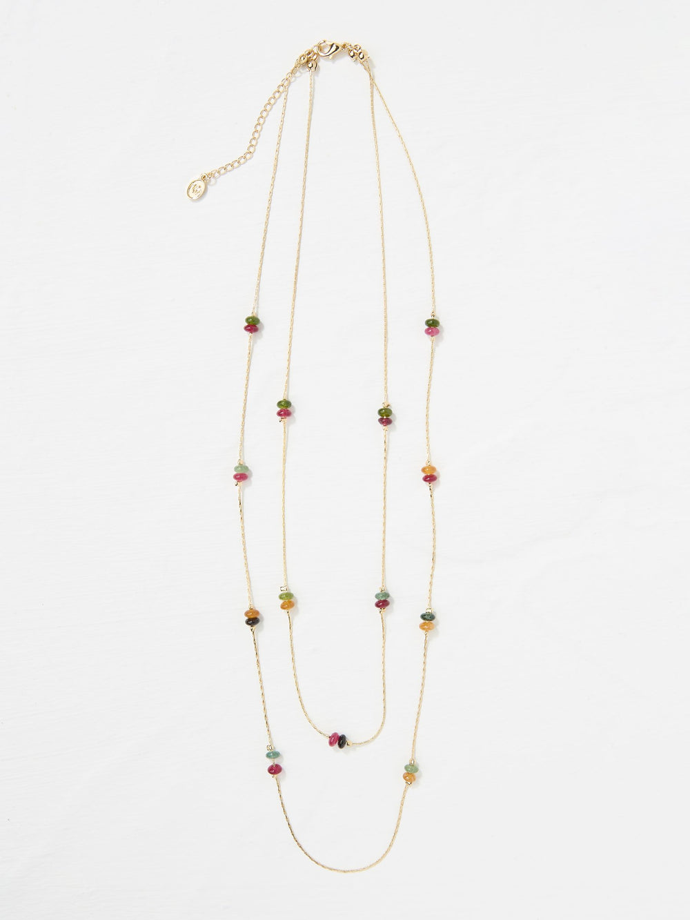 Multi Semi Precious Stone Layered Necklace