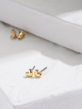 Gold Tone Heart Stud Earrings