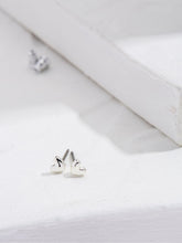 Silver Tone Heart Stud Earrings