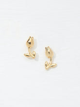 Gold Tone Tulip Stud Earrings
