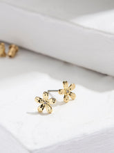 Gold Tone Flower Stud Earrings