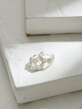 Silver Tone Daisy Hoop Earrings