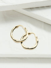 Gold Tone Hammered Hoop Earrings