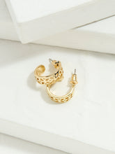 Gold Tone Cut Out Hoop Earrings